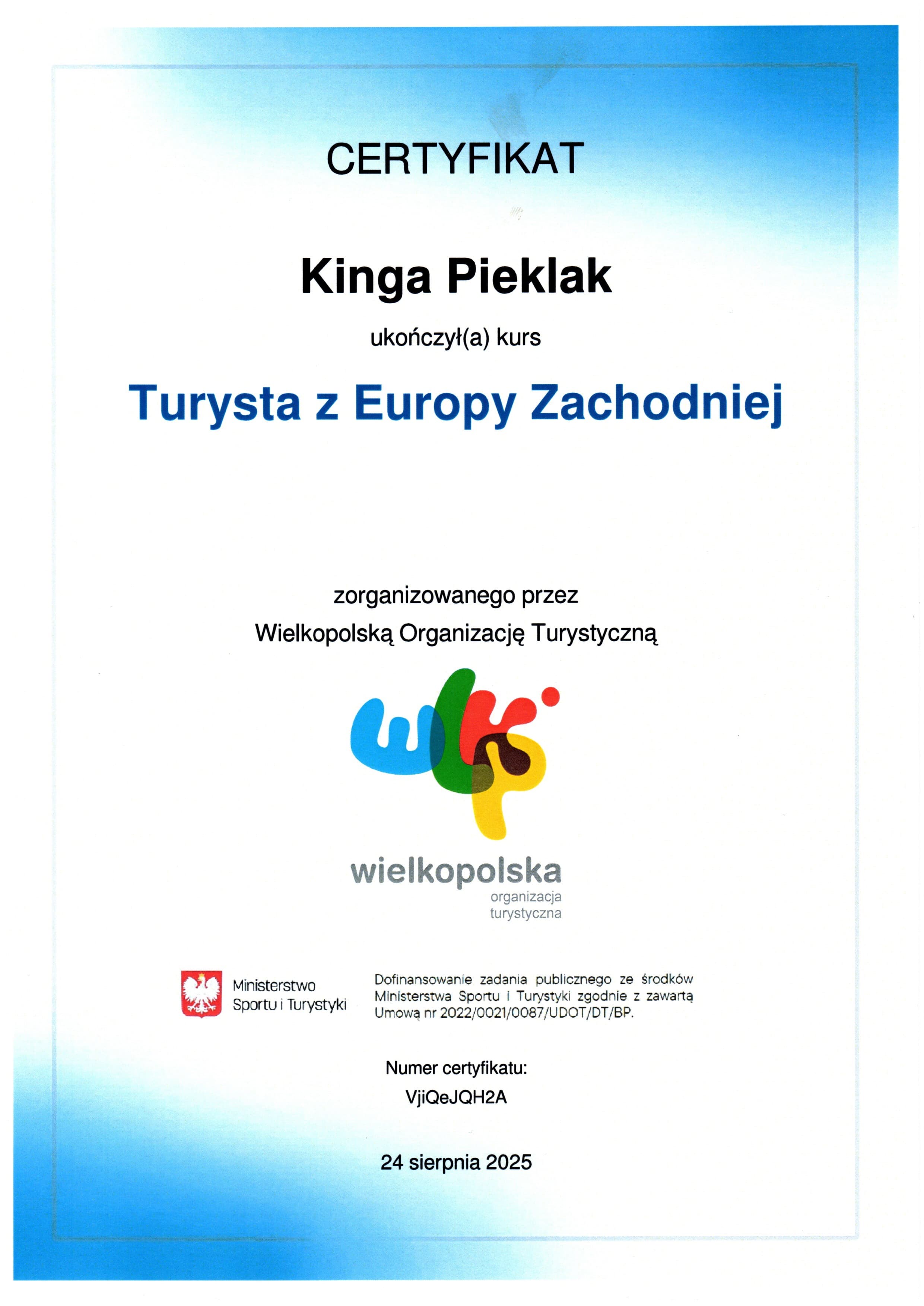 Turysta z Europy zachodniej